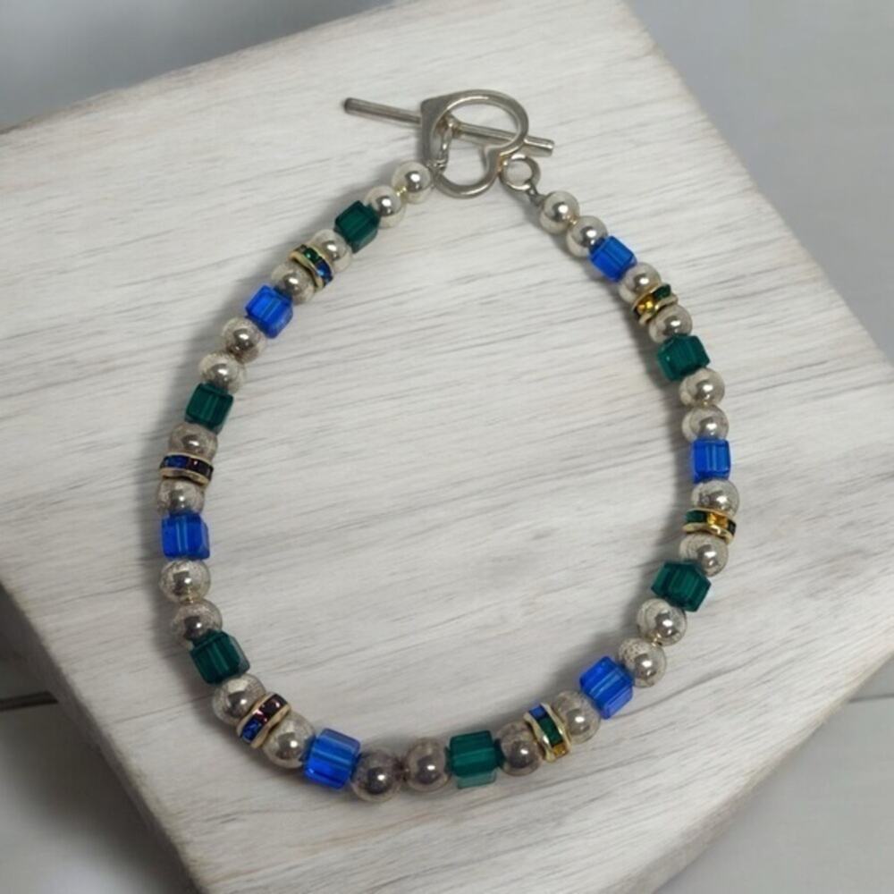 Colorful Beaded Bracelet heart closure